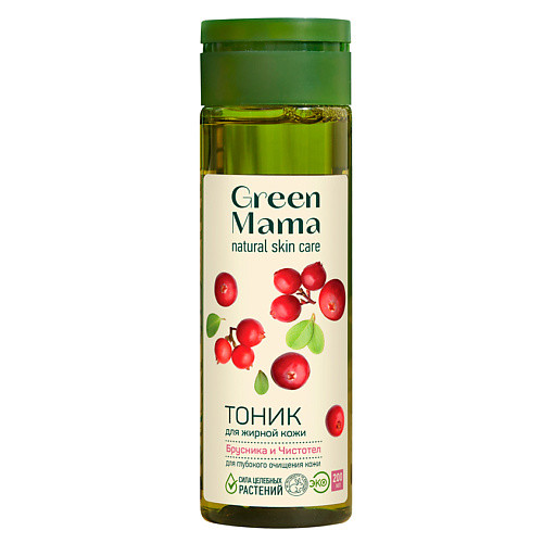 GREEN MAMA Тоник для жирной кожи Брусника и Чистотел Natural Skin Care