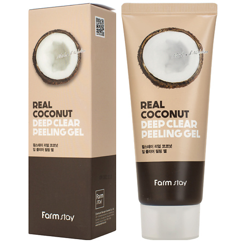 FARMSTAY Гель для лица отшелушивающий с экстрактом кокоса Real Coconut Deep Clear Peeling Gel