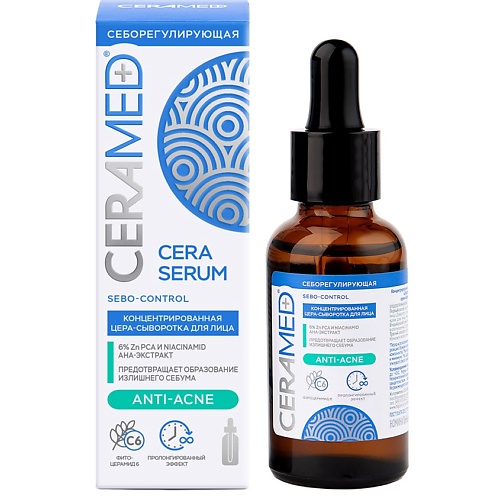 CERAMED Цера-сыворотка для лица Себорегулирующая с ниацинамидом и цинком Cera Serum Sebo-Control