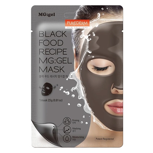 PUREDERM Маска для лица гелевая укрепляющая с черным комплексом Strenghtening Gel Face Mask With Black Complex