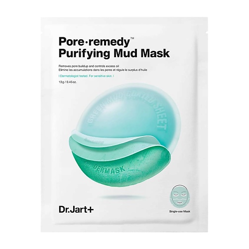 DR. JART+ Обновляющая маска для лица с зеленой глиной Dermask Pore∙Remedy Purifuing Mud Mask