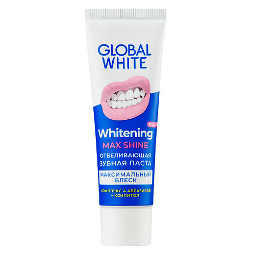 GLOBAL WHITE Зубная паста отбеливающая Whitening Max Shine