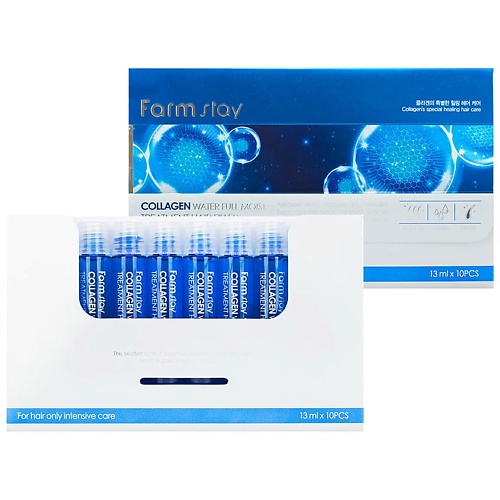 FARMSTAY Увлажняющий филлер с коллагеном для волос Collagen Water Full Moist Treatment Hair Filler