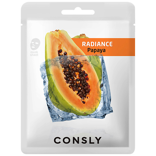 CONSLY Маска тканевая выравнивающая тон кожи с экстрактом папайи Tissue Evening Skin Tone Mask With Papaya Extract