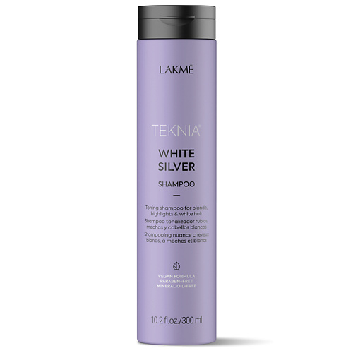 LAKME Шампунь для нейтрализации желтого оттенка волос тонирующий Teknia White Silver Shampoo