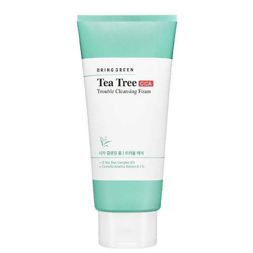 BRING GREEN Пенка для очищения для проблемной кожи лица с чайным деревом и центеллой азиатской Tea Tree Trouble Cleansing Foam