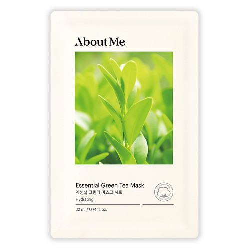 ABOUT ME Маска для лица тканевая с зеленым чаем Essential Green Tea Mask