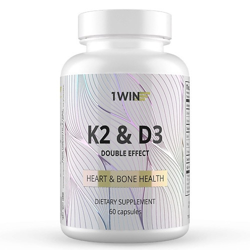 1WIN Комплекс Витамин D3 + K2 Дабл эффект Dietary Supplement K2 & D3 double effect