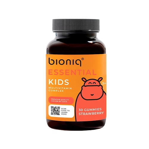 BIONIQ ESSENTIAL Комплекс мультивитаминный для детей со вкусом клубники KIDS