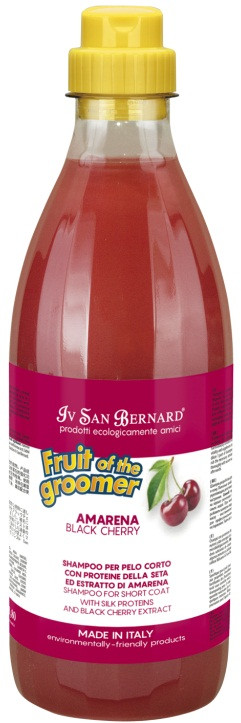 Шампунь для кошек и собак Iv San Bernard Fruit of the Grommer Black Cherry для короткой шерсти с протеинами шелка 1 л