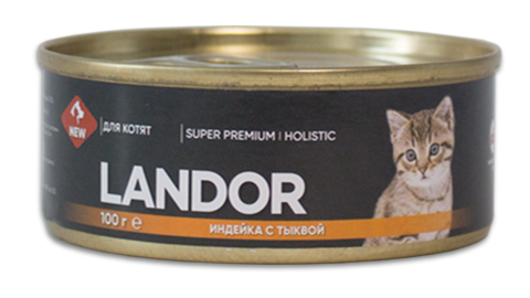 Влажный корм для котят Landor индейка с тыквой 0,1 кг
