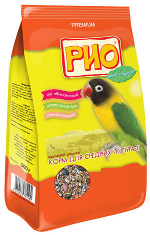 Сухой корм для птиц Rio Основной для средних попугаев 0,5 кг