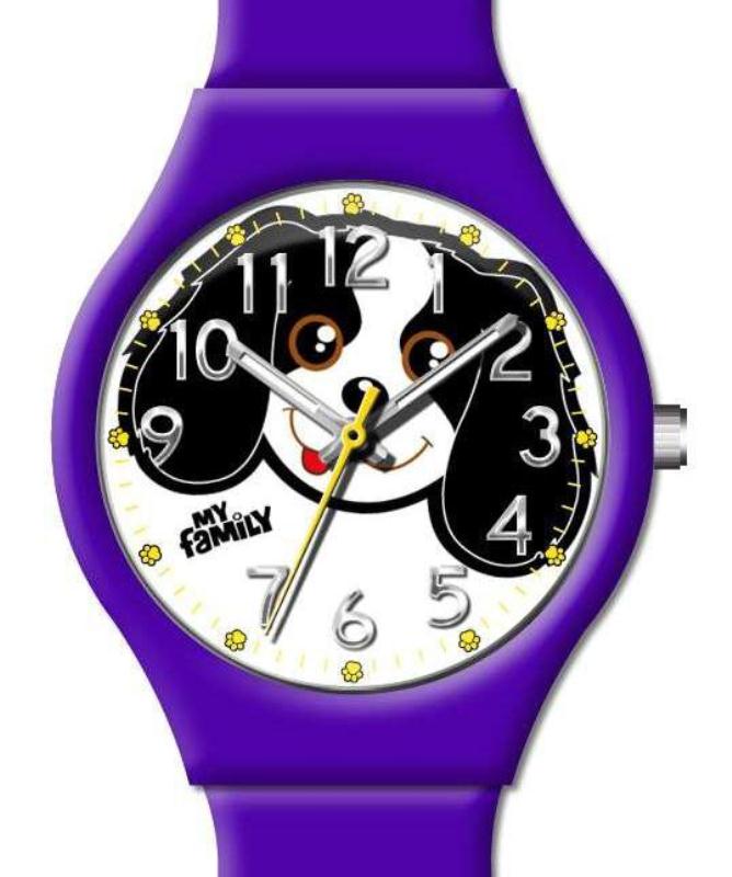 Часы My Family colors Кавалер-кинг-чарльз-спаниель фиолетовый