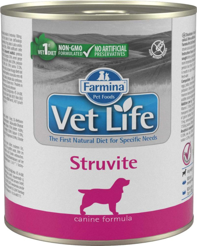 корм Farmina Vet Life Natural Diet Struvite паштет диета для собак 0,3 кг