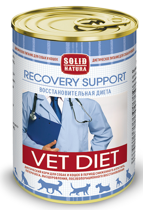 Влажный корм Solid Natura VET Recovery Support  диета для кошек и собак 0,34 кг