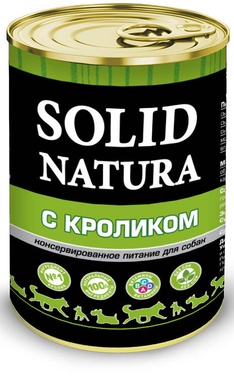 Влажный корм для собак Solid Natura Кролик 0,34 кг