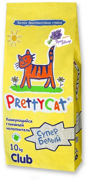 Наполнитель Pretty Cat Супер белый комкующийся минеральный лаванда 10кг