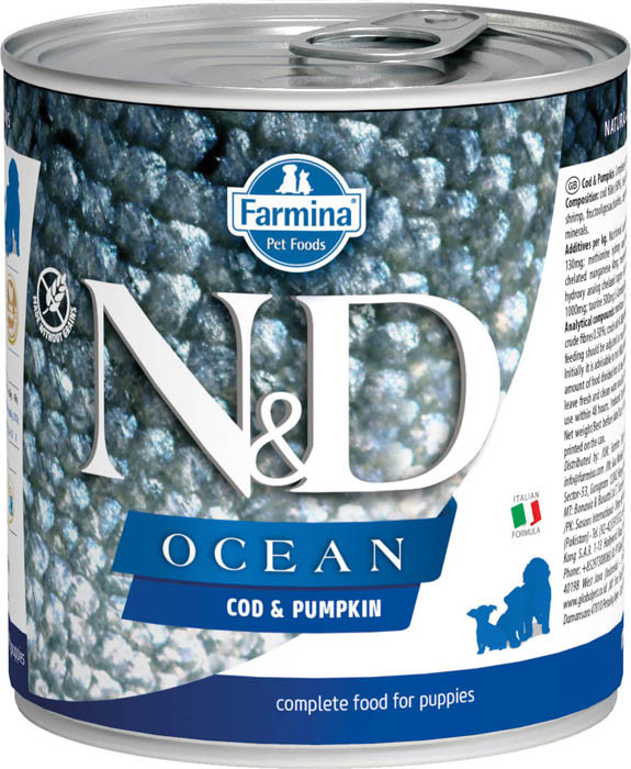 Влажный корм для щенков Farmina N & D Ocean Cod & Pumpkin Puppy с треской и тыквой 0,285 кг