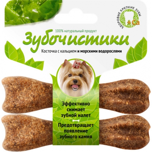 Лакомство для собак маленьких пород Зубочистики Косточка со вкусом морских водорослей 0,036 кг