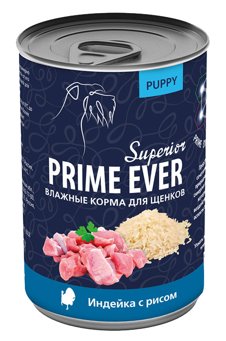 Влажный корм для собак Prime Ever Superior индейка с рисом 0,4 кг