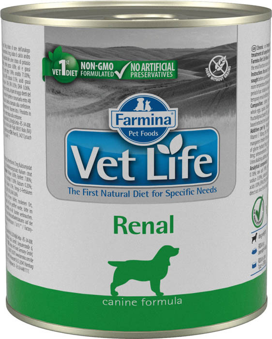 корм Farmina Vet Life Natural Diet Renal паштет диета для собак 0,3 кг