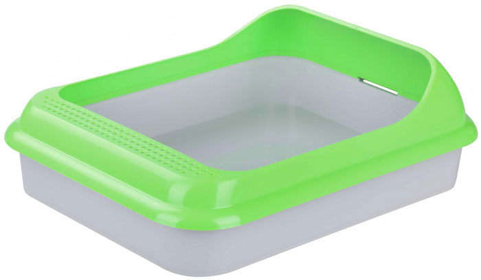 Лоток  Zoo Plast с рамкой "Барсик" для кошек зеленый 45,5x35,5x16 см