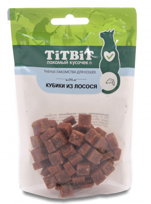 Лакомство для кошек Titbit Кубики из лосося  0,06 кг