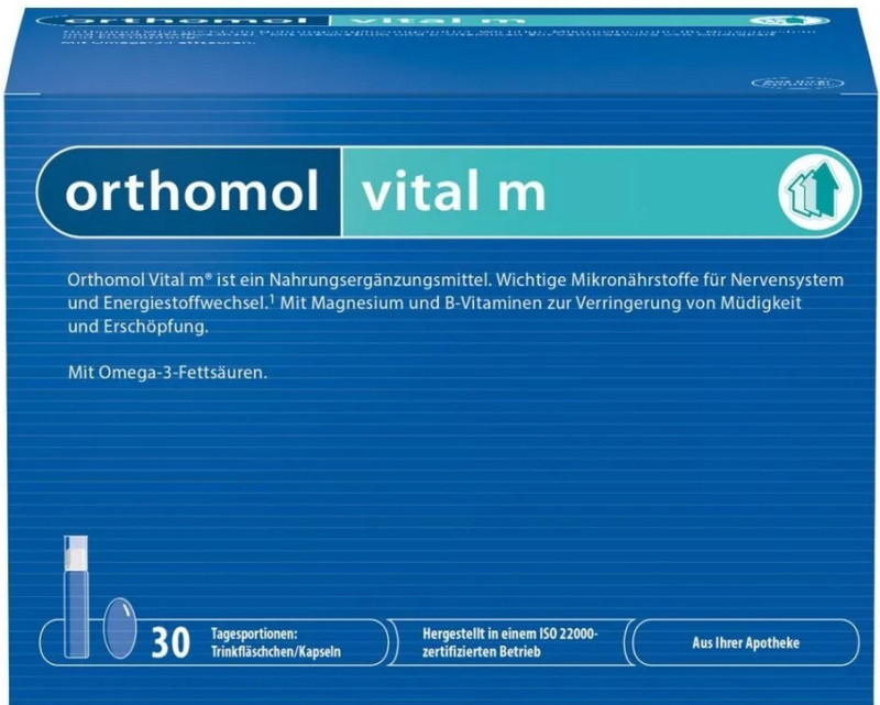Ортомол Витал М жидкость 20мл + капс.800мг + капс.700мг №30