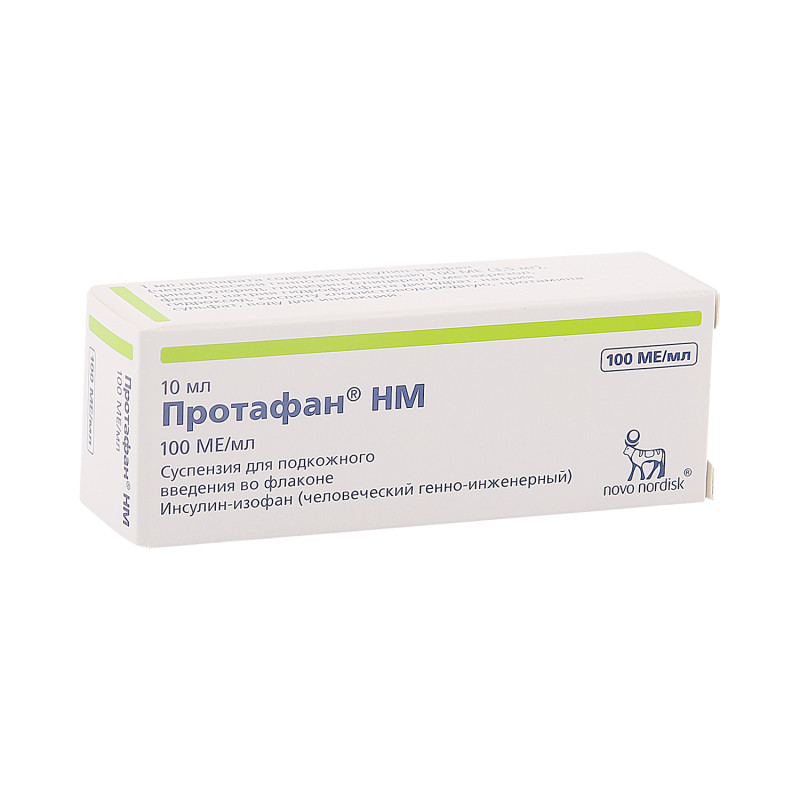 Инсулин Протафан НМ сусп. п/к введ. 100ЕД 10мл