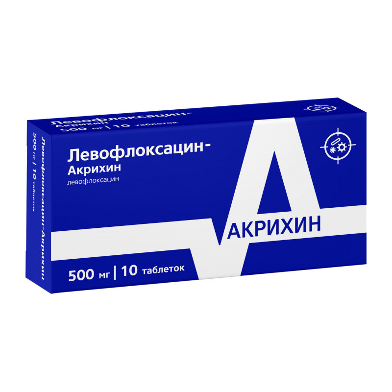 Левофлоксацин-Акрихин таб. п/о плен. 500мг №10