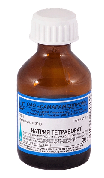 Натрия тетраборат в глицерине р-р д/местн.прим. 20% 30мл