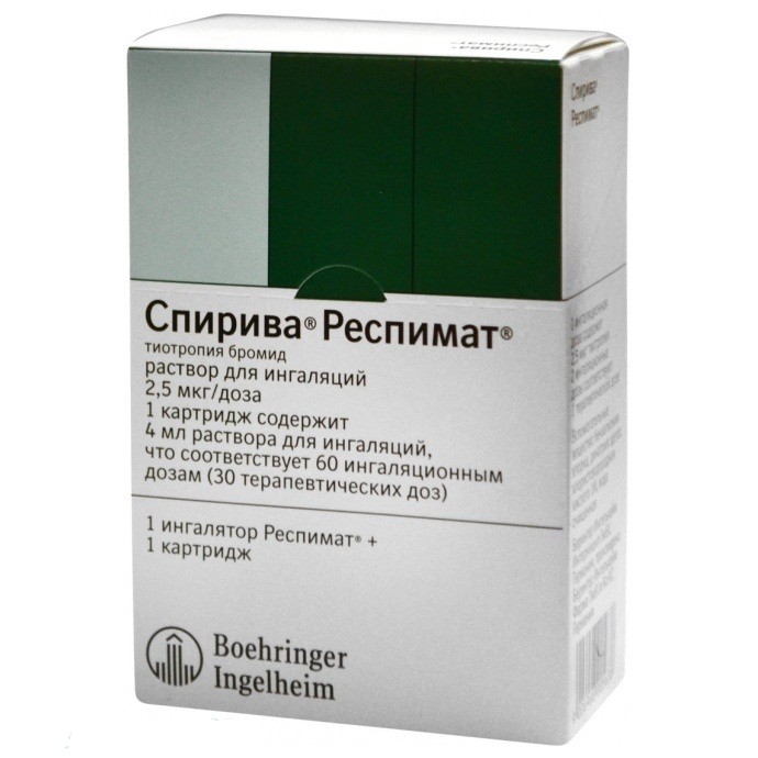 Спирива Респимат картриджи р-р для ингал. 2,5 мкг/доза 4мл 60 доз
