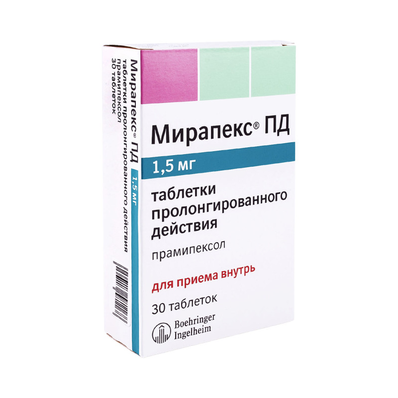 Мирапекс ПД таб.прол.д-ия 1,5мг №30