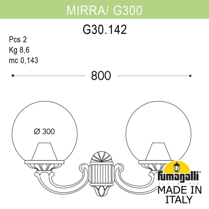 Светильник настенный Fumagalli G30.142.000.WYF1R