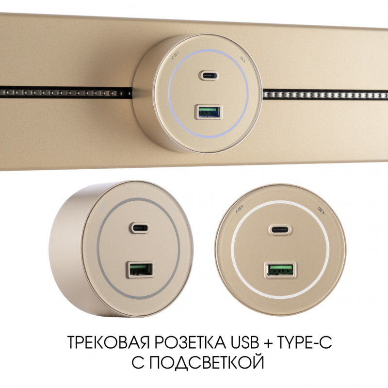 Трековая система розеток Arte Milano 399732TS/USB-Type-C Gold