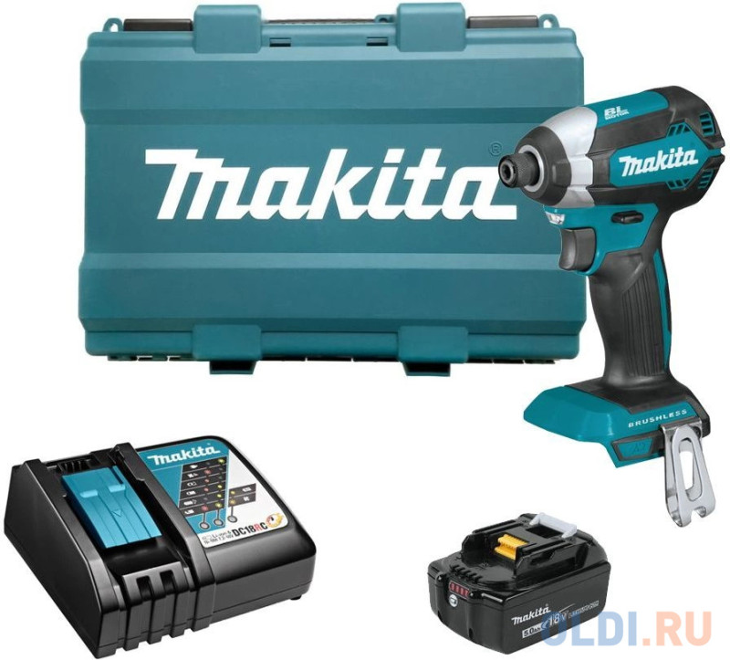 Makita DTD153RT Шуруповерт ак(уд) б\\щет,18В,2х3АчLi-ion,0-3400об\\м,6-ти гр1\\4",1.3кг,кейс,170Нм,М5-М