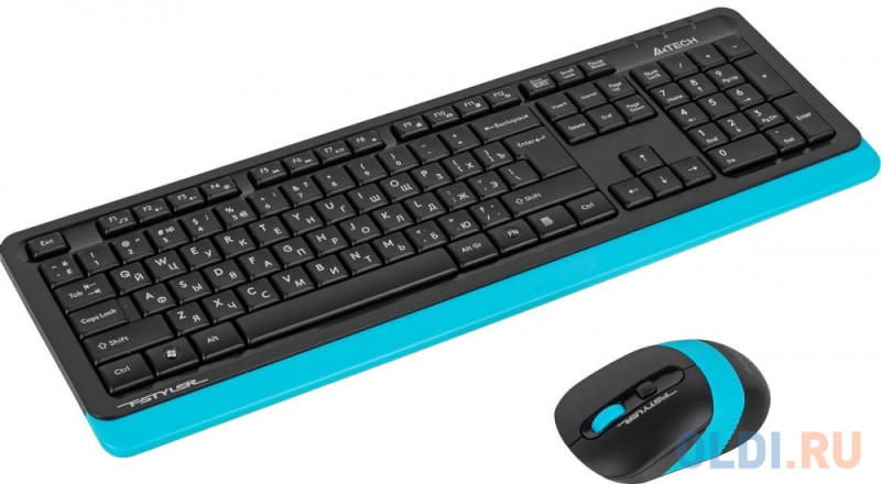 A-4Tech Клавиатура + мышь A4 Fstyler FG1010  BLUE клав:черный/синий мышь:черный/синий USB беспроводная [1147572]