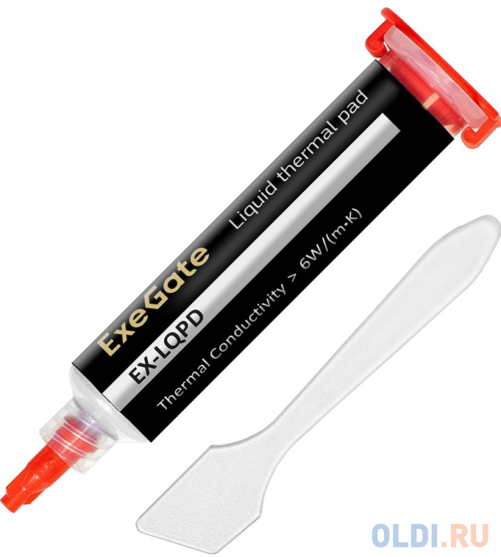 Жидкая термопрокладка ExeGate EX-LQPD (6 Вт/(м•К), 25г тюбик с лопаткой)