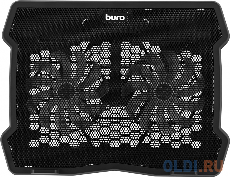 Подставка для ноутбука Buro BU-LCP150-B213 15"335x265x22мм 74.35дБ 1xUSB 2x 140ммFAN 480г металлическая сетка/пластик черный