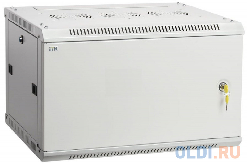 Шкаф монтажный ITK Linea W (LWR3-12U66-MF) 12U 600x600мм пер.дв.металл задн.дв.стал.лист 90кг серый 200град. IP20