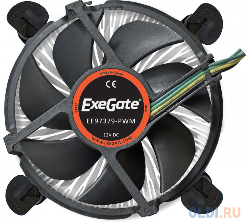 Кулер  Exegate EX283279RUS ExeGate EE97379-PWM, Al, S1150/1151/1155/1156, TDP 65W, Hydro bearing, 4pin, 23.5db, BOX