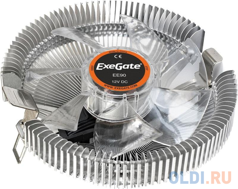 Exegate EX286149RUS Кулер EE90 ExeGate (Al, LGA775/1150/1151/1155/1156/1200/AM2/AM2+/AM3/AM3+/AM4/FM1/FM2/754/939/940, TDP 75W, Fan 90mm, 2200RPM, Hyd