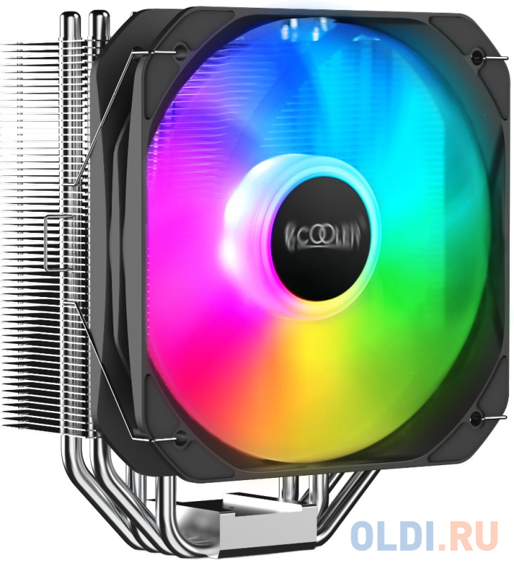 Кулер для процессора/ PCCooler PALADIN 400 ARGB (200W, 4-pin PWM, 157mm, Al/Cu, 4x6mm, ARGB, 1x130mm, 76.85CFM, 29dBA, 1600RPM, S: 1851/1700/1200/115X