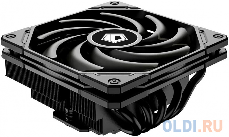 Cooler  ID-COOLING IS-55 BLACK LGA1700/1200/115X/AM5/AM4 низкопрофильный высота 55mm (27шт/кор, TDP 125W, PWM, 5 тепл.трубок + медная база, FAN 120mm,