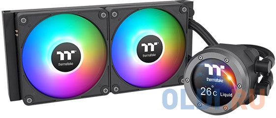 Жидкостная система охлаждения Thermaltake CL-W416-PL14SW-A All-In-One Liquid Cooler System/ARGB Fan 140*2/PWM 500-1800 rpm/Water Block 2.1 inch LCD