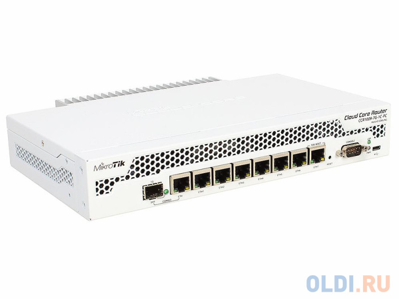 Маршрутизатор MikroTik CCR1009-7G-1C-PC Cloud Core Router 1009-7G-1C-PC with Tilera Tile-Gx9 CPU (9-cores, 1Ghz per core), 1GB RAM, 7xGbit LAN, lx Com