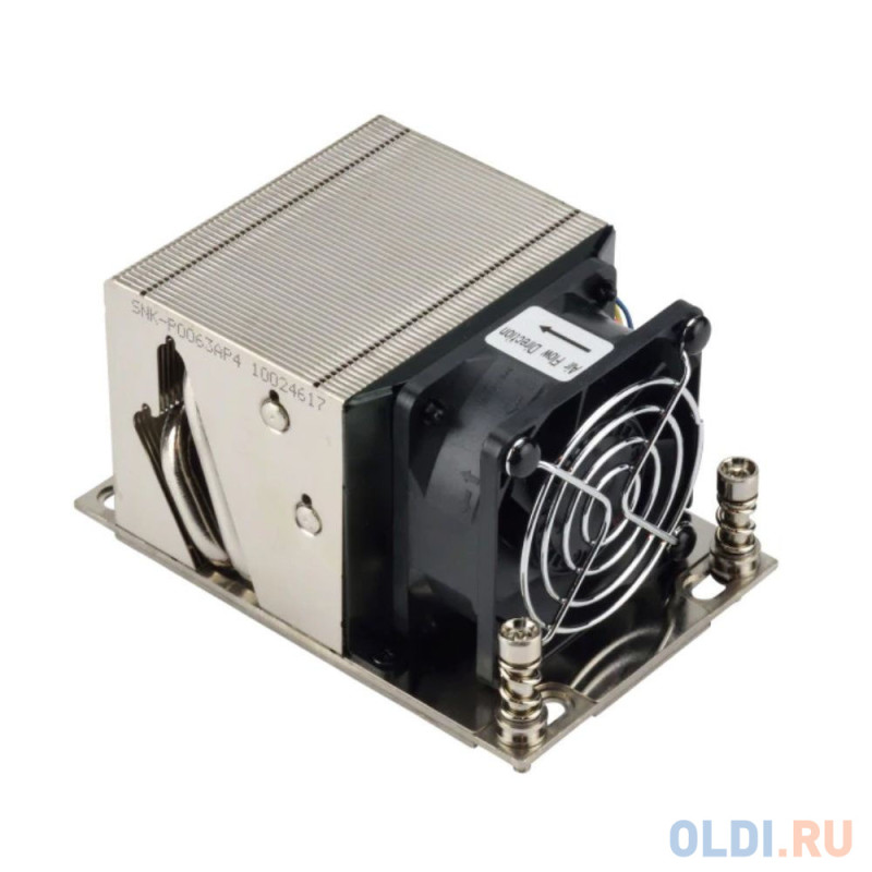 Охладитель процессора активный Supermicro SNK-P0063AP4 -2U(+) Active CPU Heat Sink for AMD SP3, 8400 rpm, 52 dBA, 117x78.6x64 mm  (10100120) {36}