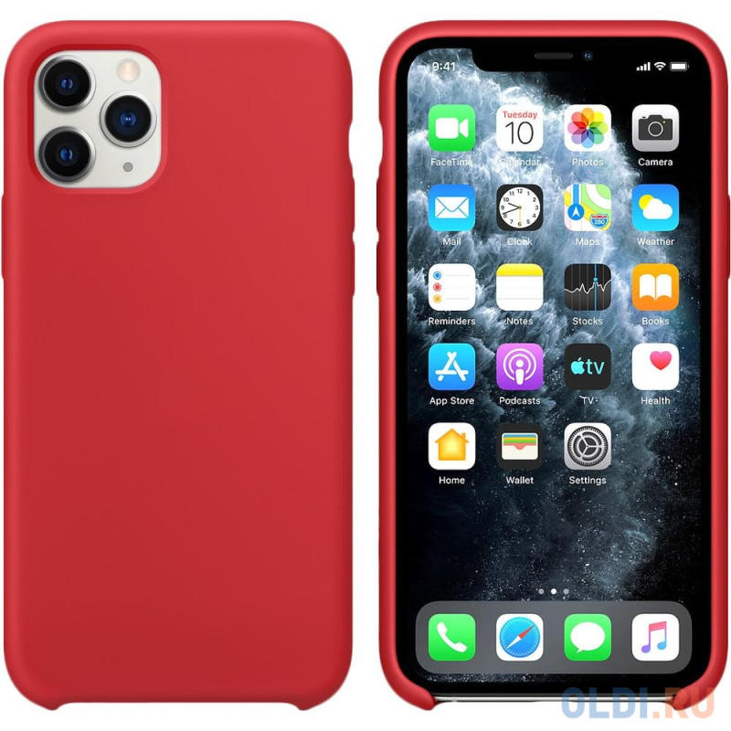 Чехол для Apple iPhone 11 Pro Brosco Softrubber\\Soft-touch красный