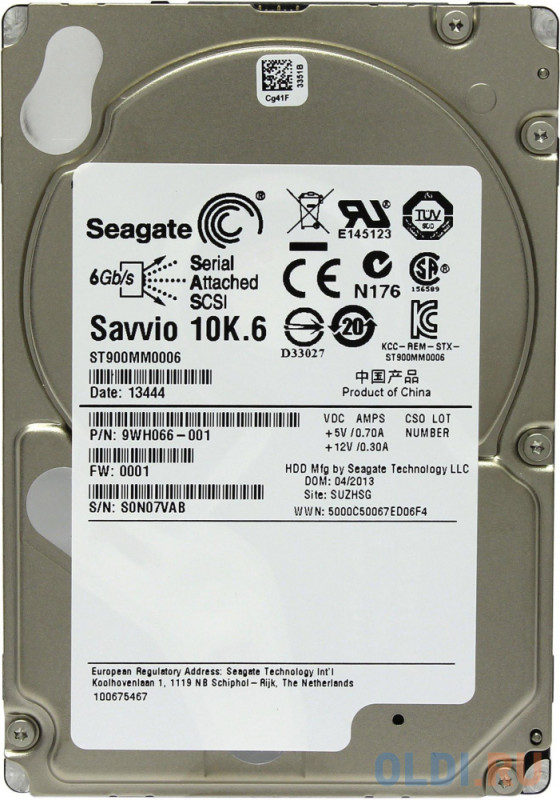 Жесткий диск 2.5" 900Gb 10000rpm 64Mb Seagate Savvio ST900MM0006