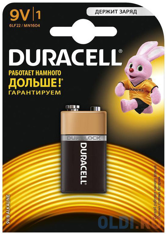 Батарейка DURACELL Duracell 6LR61-1BL/6LF22-1BL/6LP3146 MN BP1  9В 1шт. (крона)